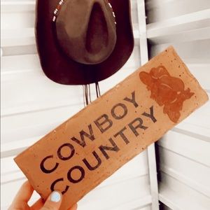 wooden “cowboy country” antique sign!